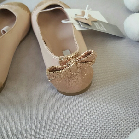 Genuine leather girls flats shoes bow gold 12 - Picture 5 of 6